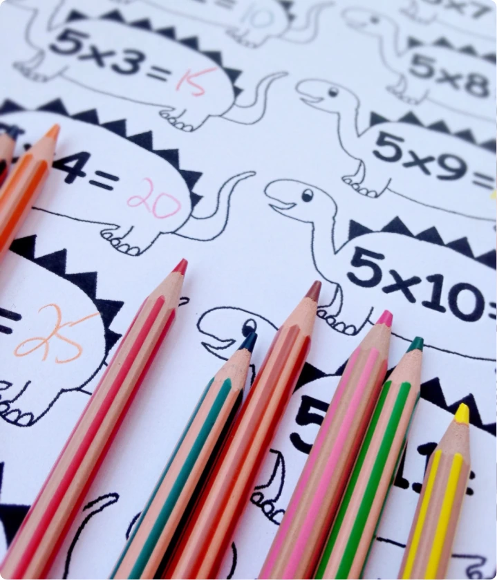 Coloring pages with pencils